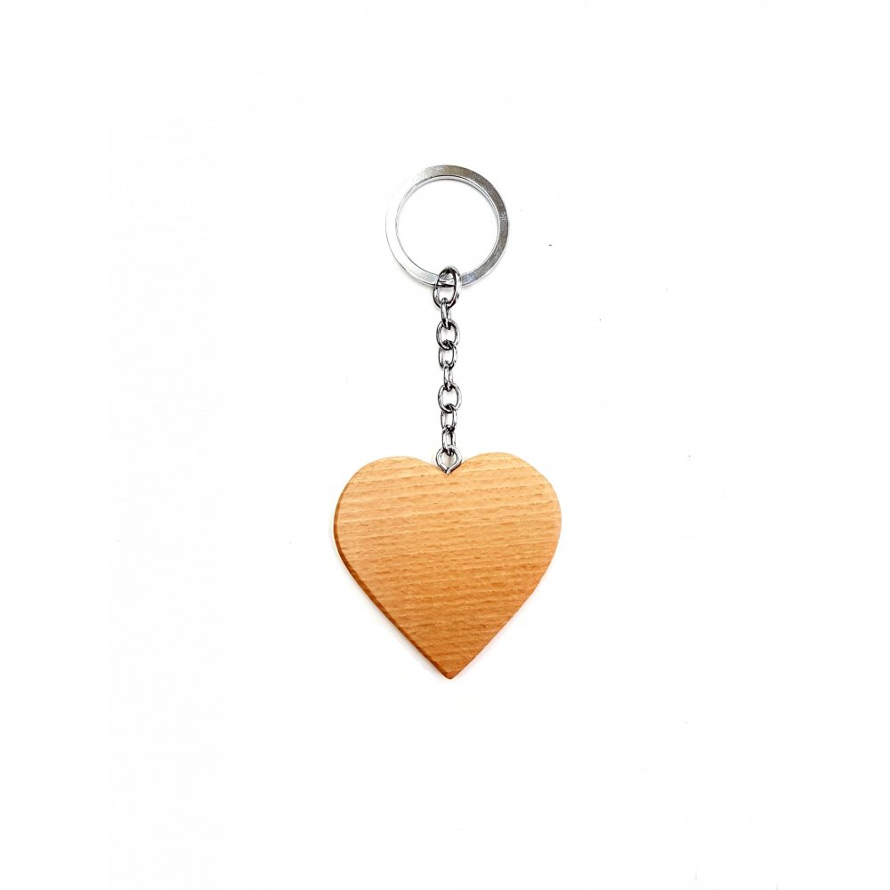 Wooden Heart Key Ring Bonboniere