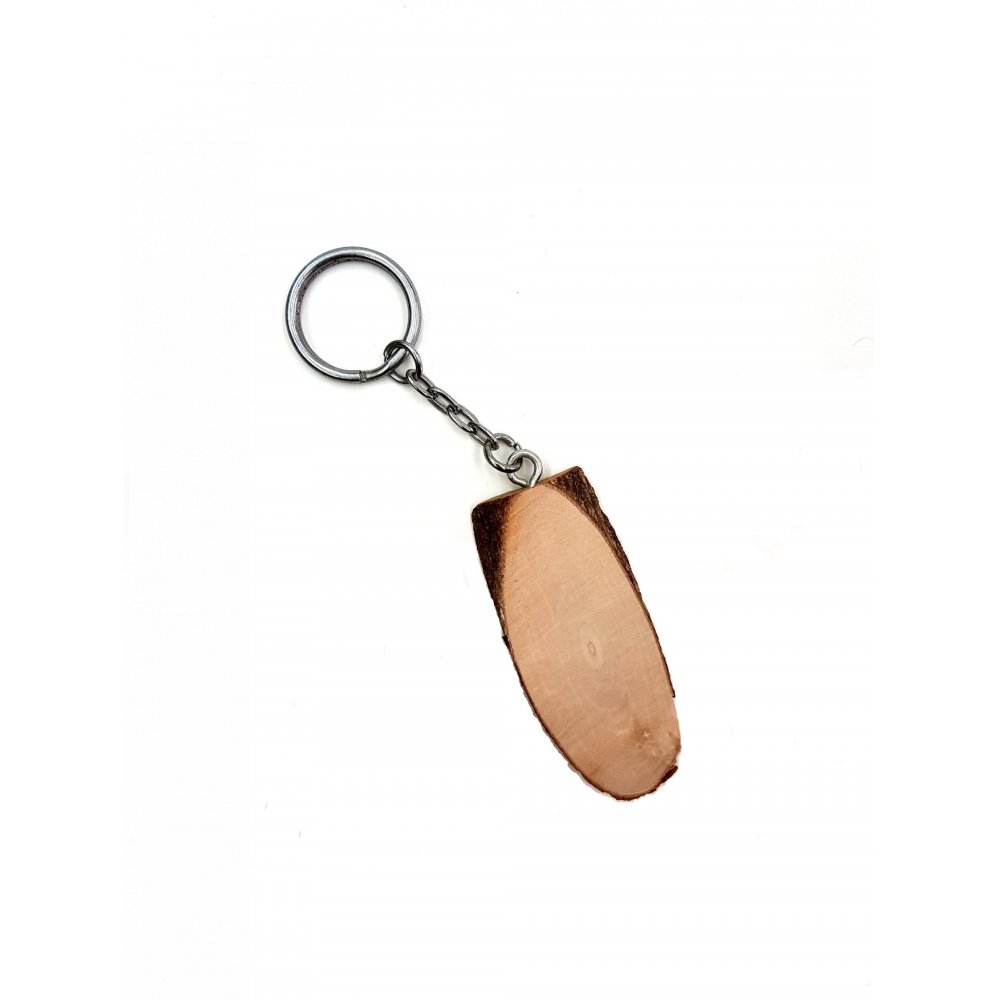 Flat Log Wooden Key Ring Bonboniere 