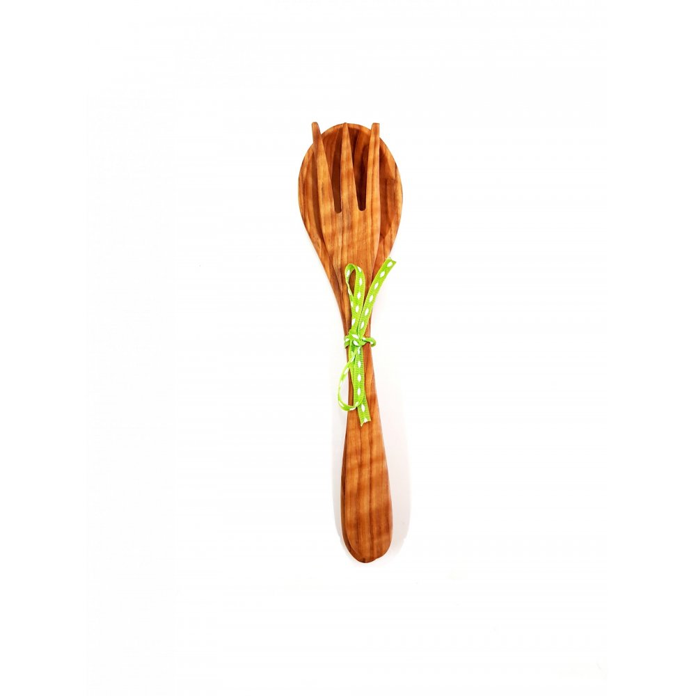 Handmade spatula from Greek olive wood with holes 32cm