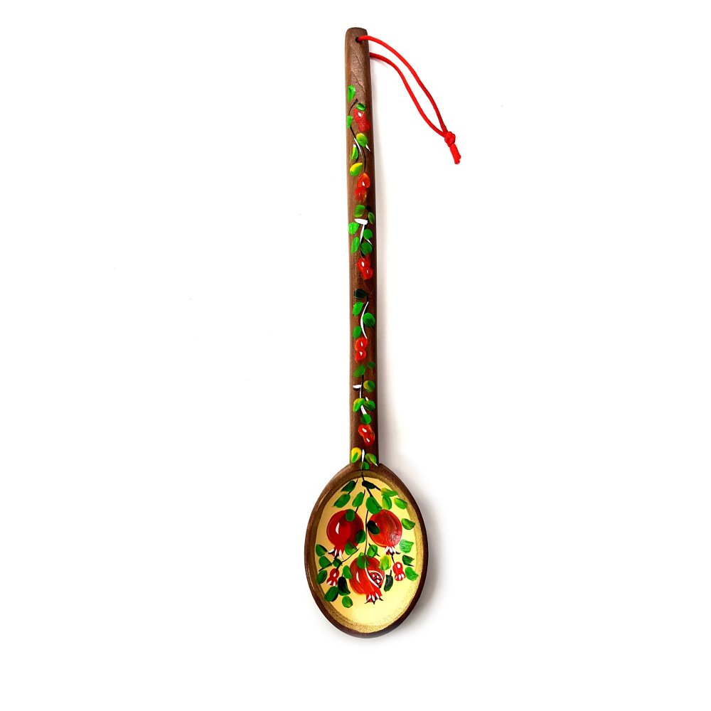 Wooden Spoon with Pomegranate Drawing