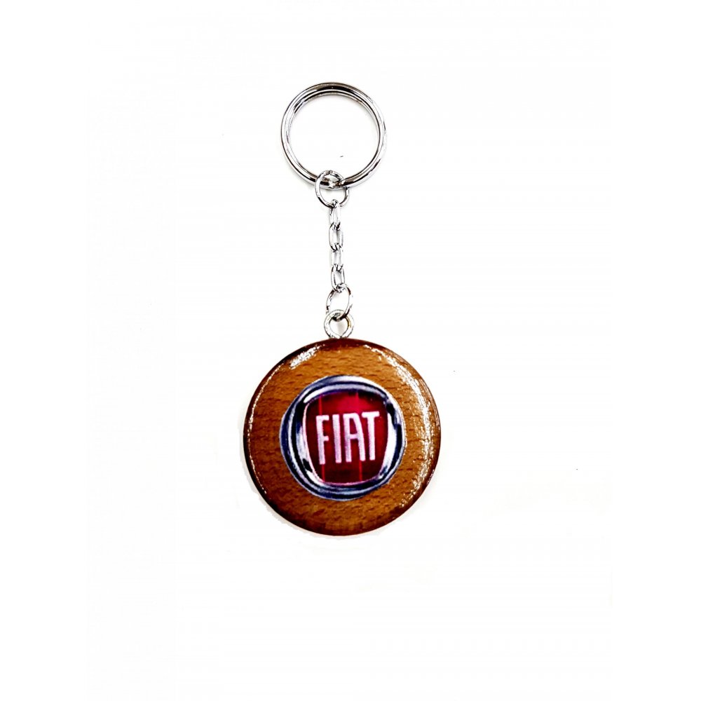 Fiat Wooden Key Ring