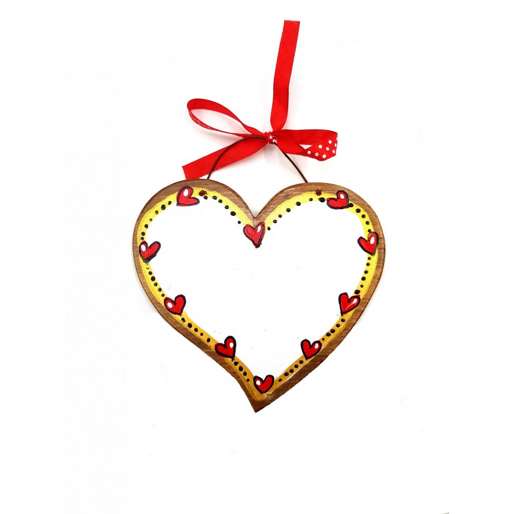 Medium-sized Hand-painted Wooden Heart