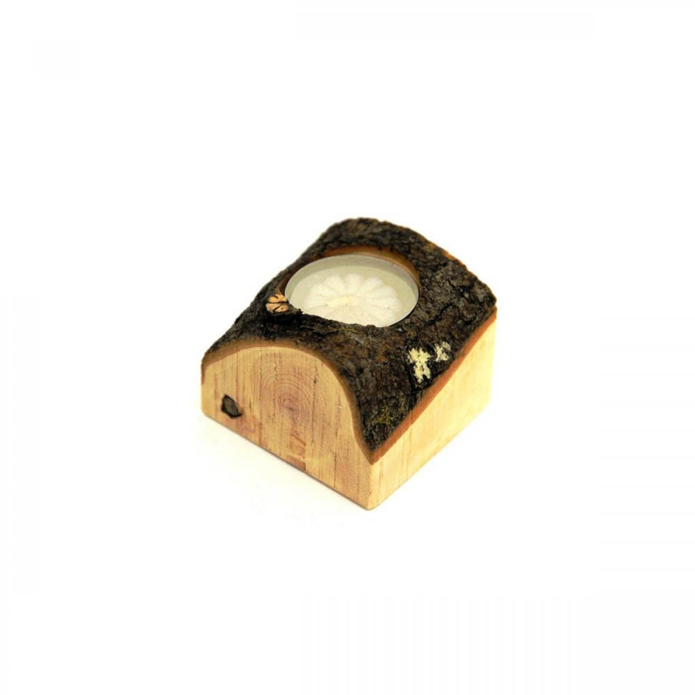 Single Log Tealight Holder