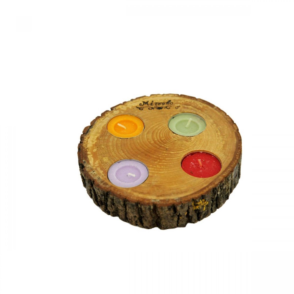 Flat Log Four-Tealight Holder 