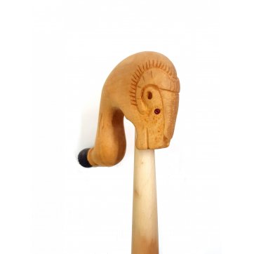Wooden Art Carved ram boxwood Crook