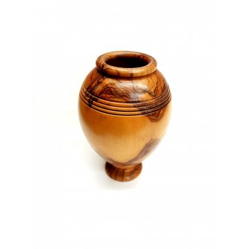 Wooden Art handmade olive wood jar 15cm