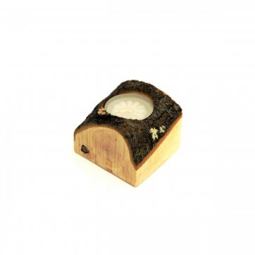 Wooden Art Single Log Tealight Holder