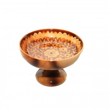 Wooden Art Fruit bowl tall