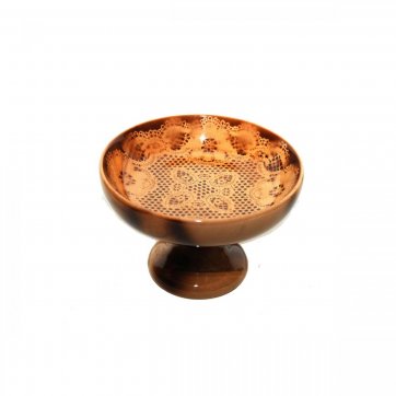 Wooden Art Fruit bowl tall