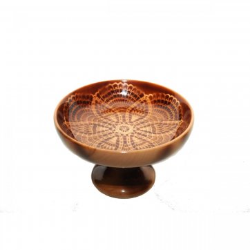 Wooden Art Fruit bowl tall