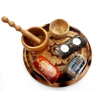 Wooden Art GIFT BOX (Γουδί-Δίσκος-Κηροπήγιο-Μπολάκι-Πάπρικο-Ριγανοπιπεράτο)
