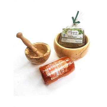 Wooden Art GIFT BOX (Γουδί-Πάπρικο-Ξύλινο Μπολ-Ρίγανη)