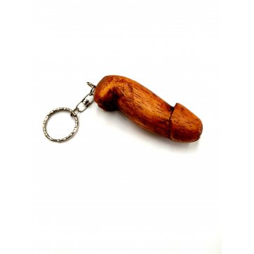 Wooden Art Phallus Keyring	