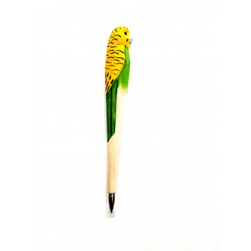Wooden Art Ξύλινο στυλό παπαγάλος (κίτρινος)